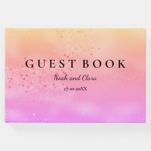レインボー結婚のカラフルトレンディー ゲストブック (正面)