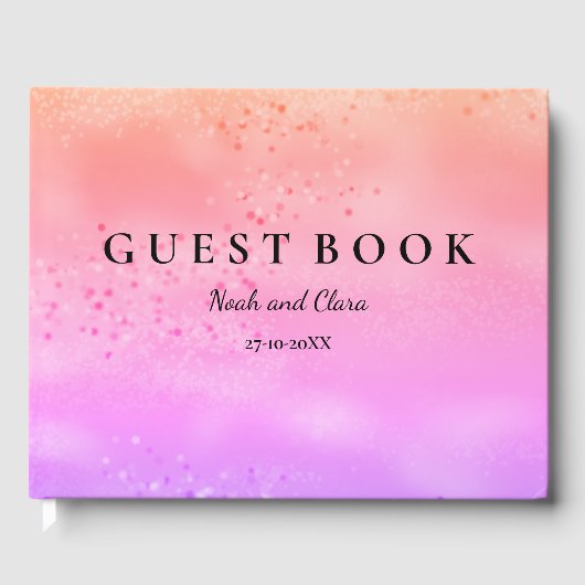 レインボー結婚のカラフルトレンディー ゲストブック (正面)