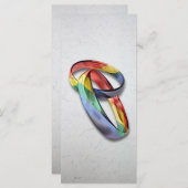 レインボー結婚の婚姻平等リングや輪 (正面/裏面)