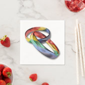 レインボー結婚の婚姻平等リングや輪 スタンダードカクテルナプキン (インサイチュ)