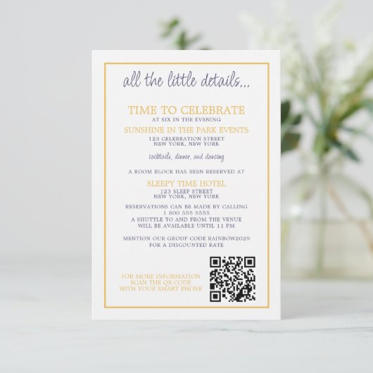 レインボー結婚ケーキ エンクロージャーカード (スタンド正面)