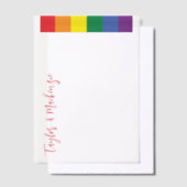 レインボー結婚ゲイ文字テンプレート ベラム紙招待状 (オフセット)