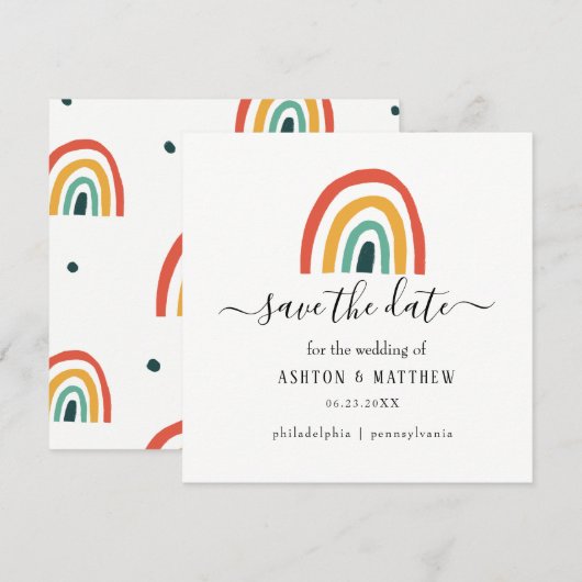 レインボー結婚ズカード (正面/裏面)