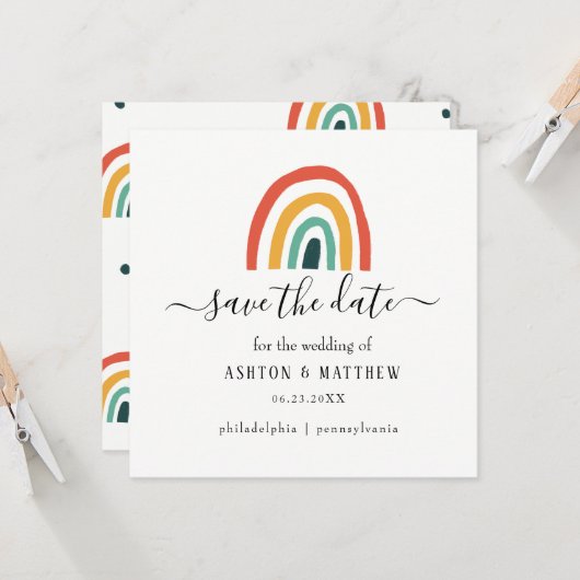 レインボー結婚ズカード (正面/裏面インサイチュ)