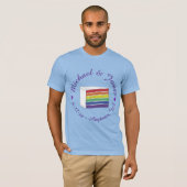 レインボー結婚ズケーキスライス紫ハートLGBTゲイ Tシャツ (正面フル)