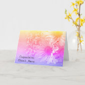 レインボー結婚ズデイジーブーケ カード (黄色い花)