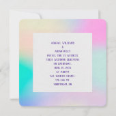 レインボー結婚ズフローララブ文字オンホワイト 招待状 (裏面)