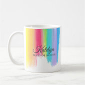 レインボー結婚ズブライダルパーティメイド・オブ・オーナー(花嫁付き添い人)カスタム コーヒーマグカップ (左)