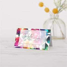 レインボー結婚バラのテーブルの配置 プレイスカード