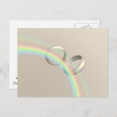 レインボー結婚リングや輪 ポストカード (正面/裏面)