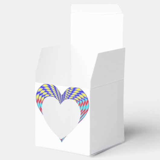 レインボー結婚式の引き出物ハートボックス フェイバーボックス (オープン)