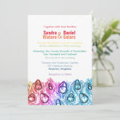 レインボー結婚式招待状オンラカスタムインテンプレート 招待状 (スタンド正面)