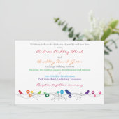 レインボー結婚式招待状鳥類の花 招待状 (スタンド正面)