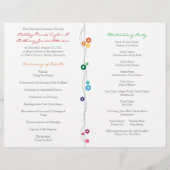 レインボー結婚式 プログラム鳥類の花 (裏面)