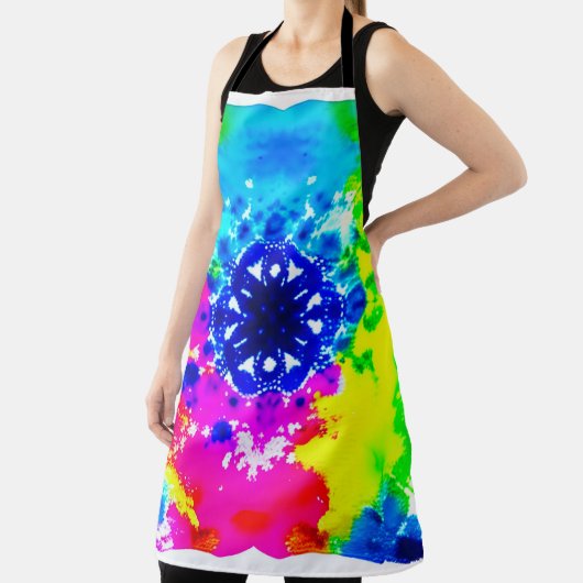レインボー絞り染めエプロン エプロン (インサイチュ)
