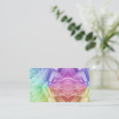 レインボー絞り染めカラフル羽 名刺 (スタンド正面)