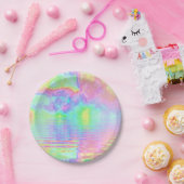 レインボー絞り染めクラウドパステル ペーパープレート (パーティー)