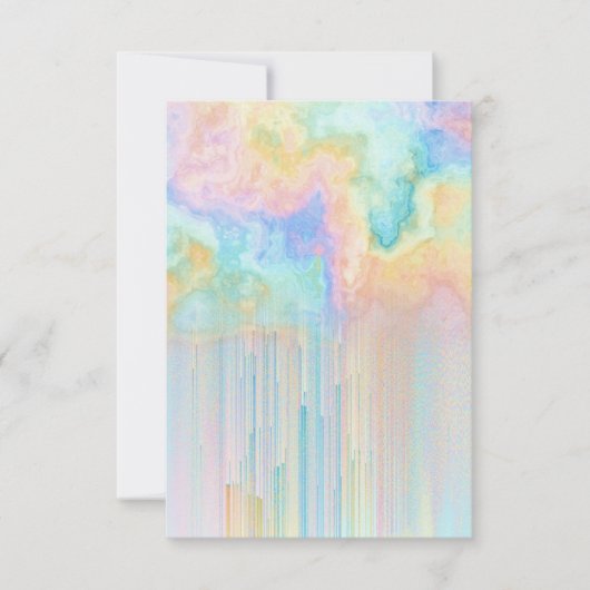 レインボー絞り染めクラウド サンキューカード (正面)