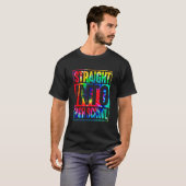 レインボー絞り染めストレートに高校に戻る Tシャツ (正面フル)