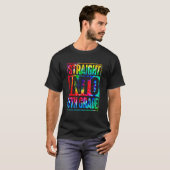 レインボー絞り染めストレートイン5年生Scへ Tシャツ (正面フル)