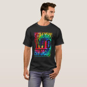 レインボー絞り染めストレートイン5年生Scへ Tシャツ (正面フル)