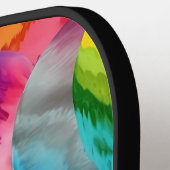 レインボー絞り染めハートモノグラム ピックルボールラケット (左詳細)