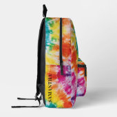 レインボー絞り染めパーソナライズされたカラフル プリントバックパック (左)