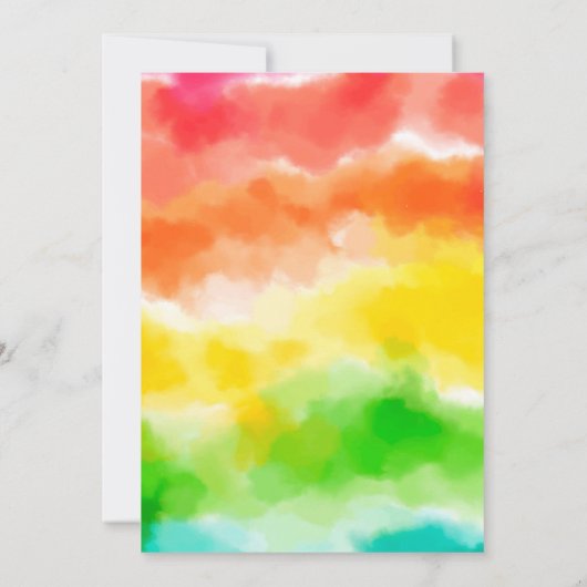 レインボー絞り染めパーティー誕生日招待状 招待状 (裏面)