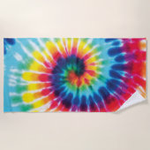 レインボー絞り染めパーティー ビーチタオル (正面)
