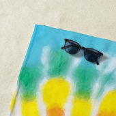 レインボー絞り染めパーティー ビーチタオル (インサイチュ)