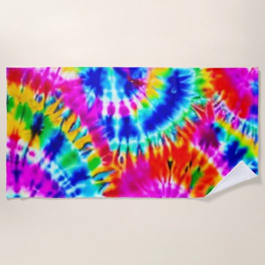 レインボー絞り染めビーチタオル ビーチタオル (正面)