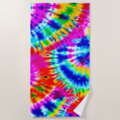 レインボー絞り染めビーチタオル ビーチタオル (正面)