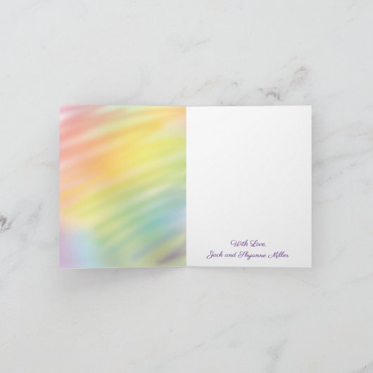 レインボー絞り染めベビーシャワーサンキューカード サンキューカード (内部)