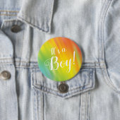 レインボー絞り染めベビーシャワー男の子 缶バッジ (インサイチュ)