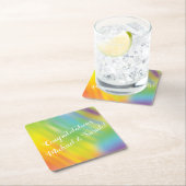 レインボー絞り染めベビーシャワー スクエアペーパーコースター (インサイチュ)