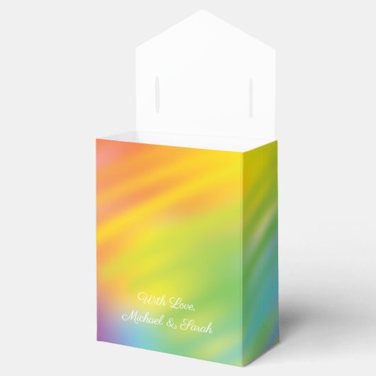 レインボー絞り染めベビーシャワー フェイバーボックス (オープン)