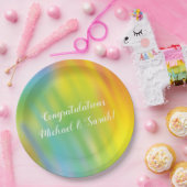 レインボー絞り染めベビーシャワー ペーパープレート (パーティー)