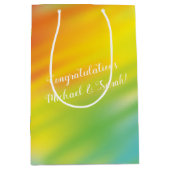 レインボー絞り染めベビーシャワー ミディアムペーパーバッグ (正面)