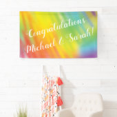 レインボー絞り染めベビーシャワー 横断幕 (インサイチュ)