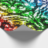 レインボー絞り染めマンダラスターバースデーパーティー ラッピングペーパー (角)