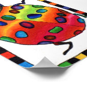 レインボー絞り染めラディバグミニフォークアート ポスター (角)