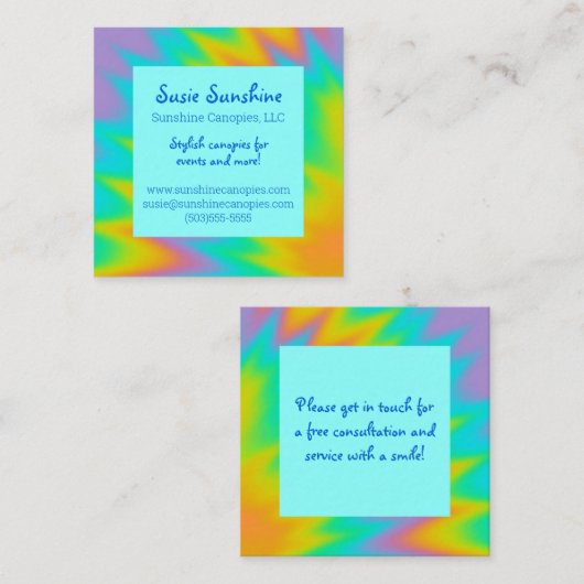 レインボー絞り染め名刺 スクエア名刺 (正面/裏面)