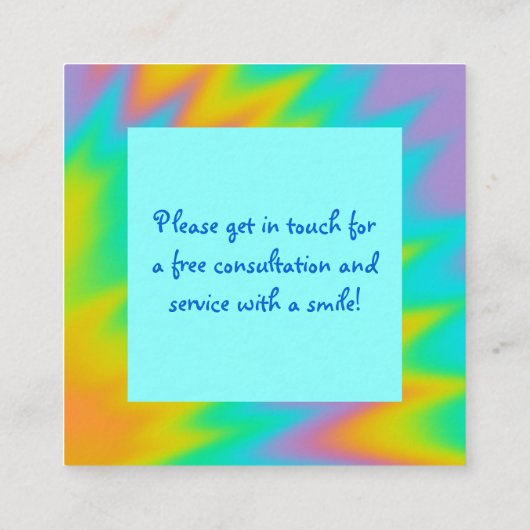 レインボー絞り染め名刺 スクエア名刺 (裏面)