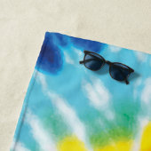 レインボー絞り染め名前をカスタムする ビーチタオル (インサイチュ)