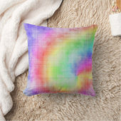 レインボー絞り染め枕 クッション (ブランケット)