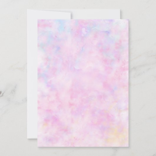 レインボー絞り染め誕生日パーティーの招待 招待状 (裏面)