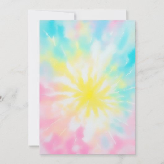 レインボー絞り染め2nd誕生日招待状 招待状 (裏面)