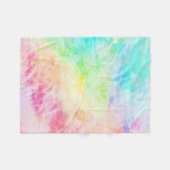 レインボー絞り染め フリースブランケット (正面(横))