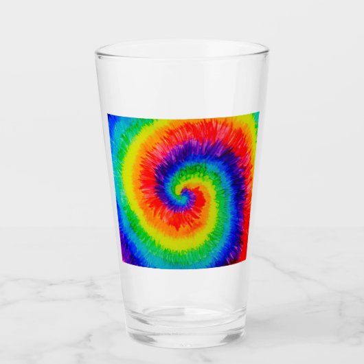 レインボー絞り染料アルコールインク タンブラーグラス (正面)