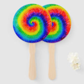 レインボー絞り染料アルコールインク ハンドファン (正面&裏面)